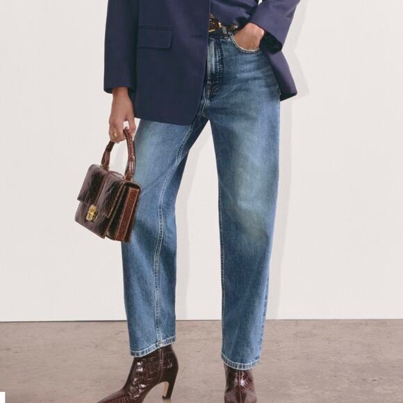 Everlane Women's 90's Way High Straight Leg Jean Size 25 Long Mid Indigo - Picture 16 of 16